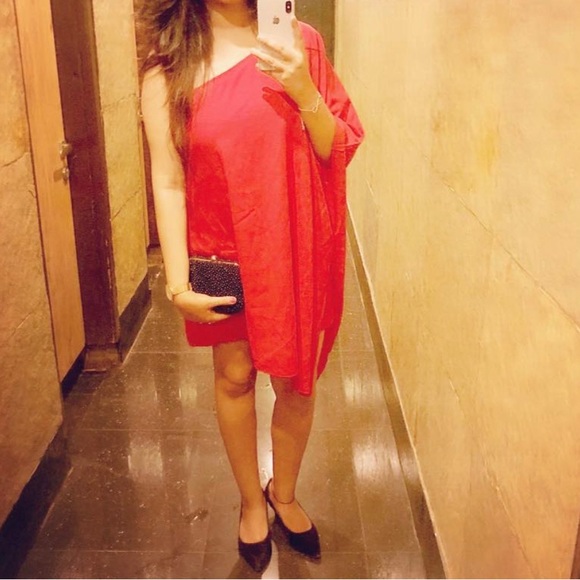 Red one shoulder party dress - Picture 1 of 1